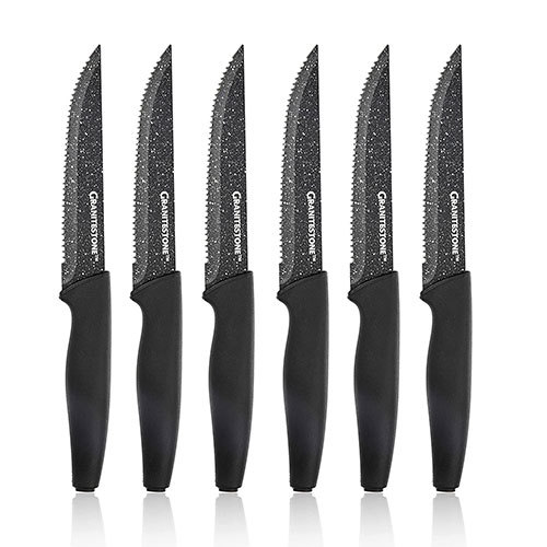 Wanbasion 16 Pieces Black Kitchen Knife Set Dishwasher Safe