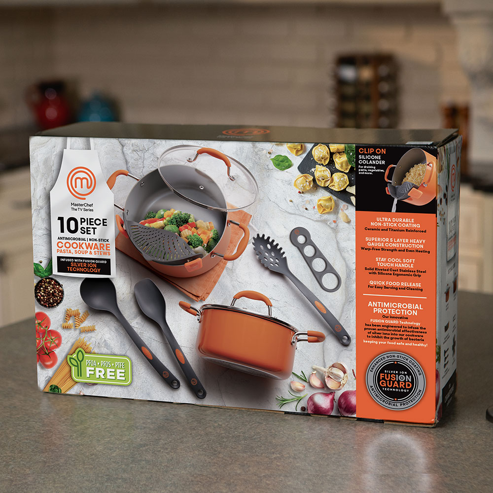 MasterChef MC3015 10 Pieces Champions Pasta, Soup & Stew Pot Set Gray