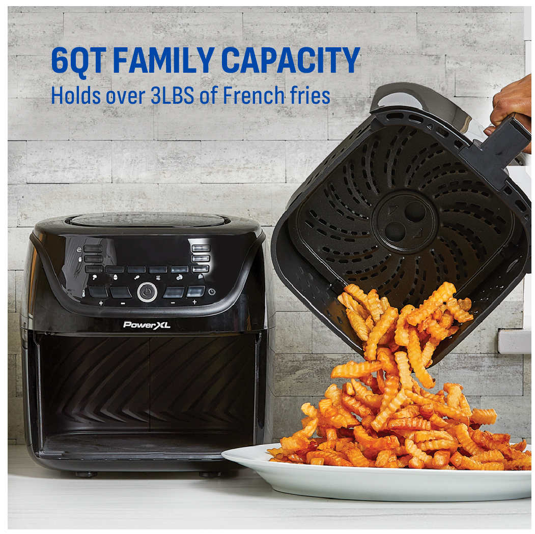 Family Size Air Fryer 6qt Grey