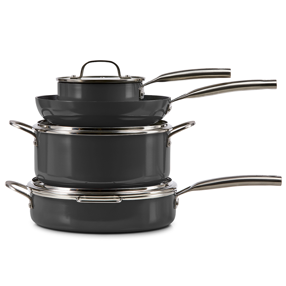 Emeril Lagasse 10piece-set, Silver  Cookware set stainless steel, Cookware  set, Stainless steel cookware