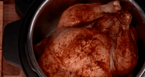 pressure cook and hot air fry turkey