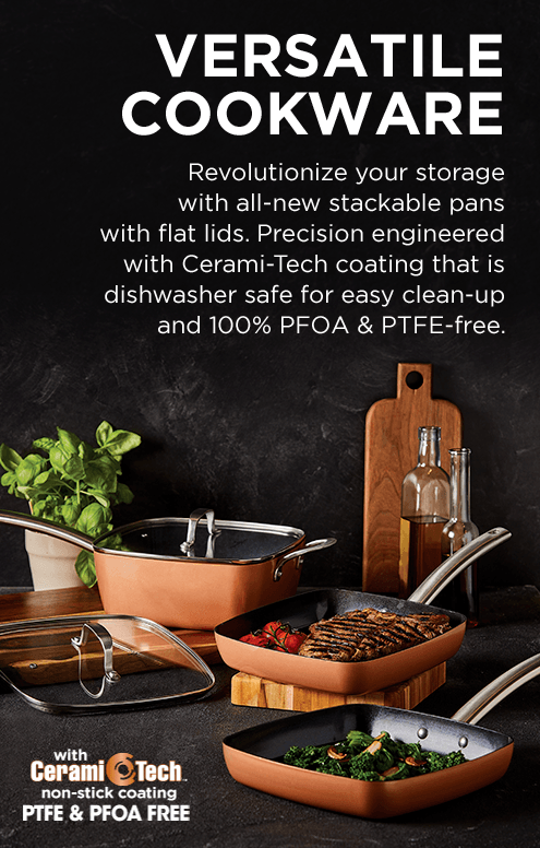 Copper Chef's new heavy-duty stackable Black Diamond pots and pans are PFOA and PTFE free