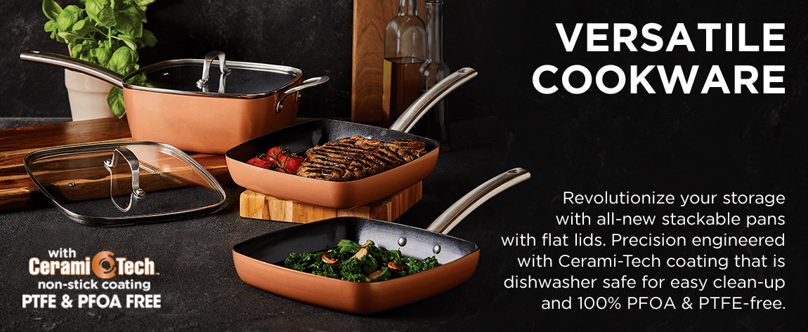 Multipurpose cookware with Cerami-Tech Non-Stick coating