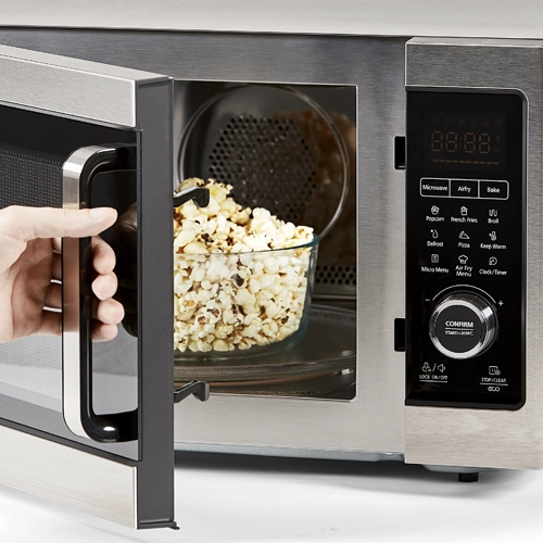 PowerXL Microwave Air Fryer with Bowl of Popcorn