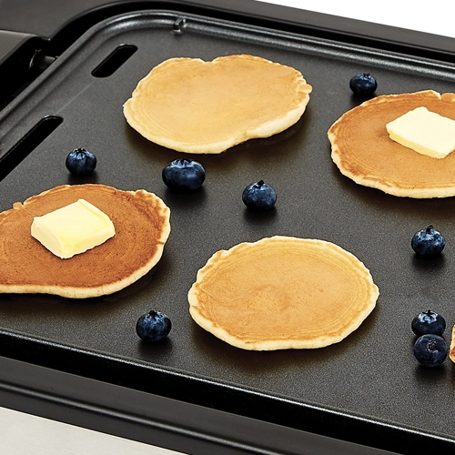 PowerXL Indoor Grill & Griddle with Pancakes on Griddle