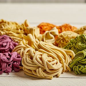 color pasta made with different pasta discs