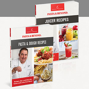 Emeril Pasta & Beyond recipe books: Pasta & Dough recipes and Juicer recipes