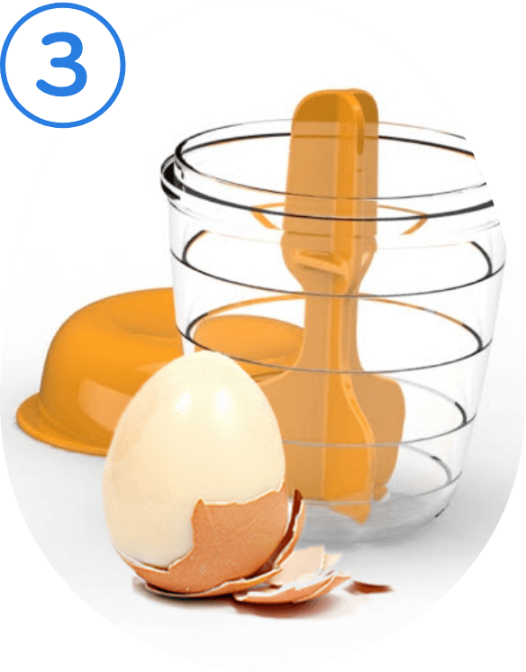 3. Egg shell easily removed