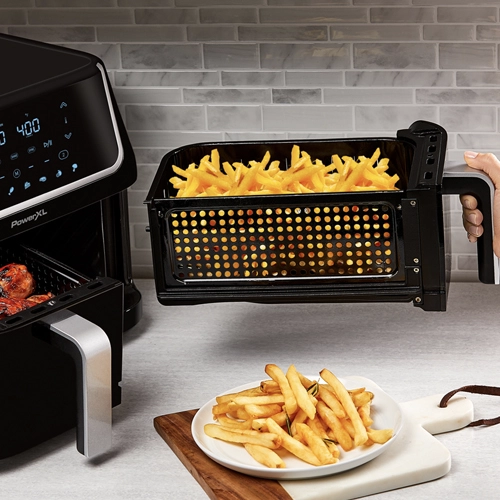 PowerXL Vortex Dual-Basket Air Fryer with French Fries