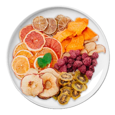 plate of dehydrated fruits
