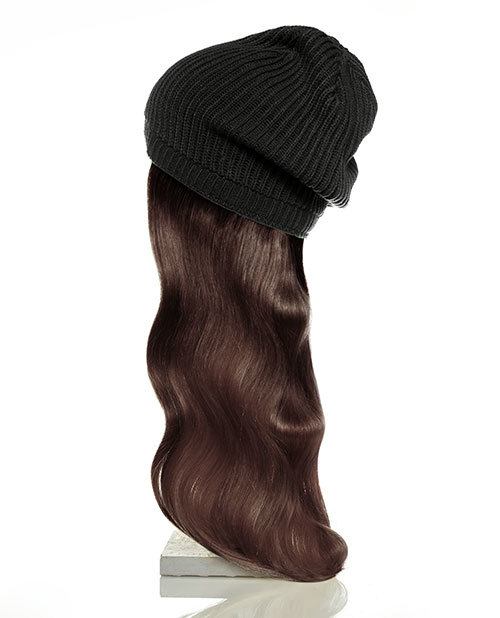 black hat brown hair