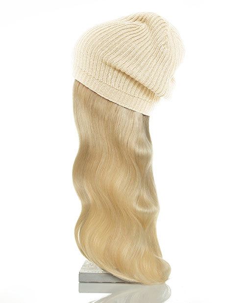 tan hat blonde hair