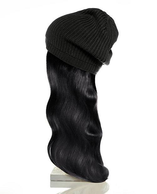black hair black hat