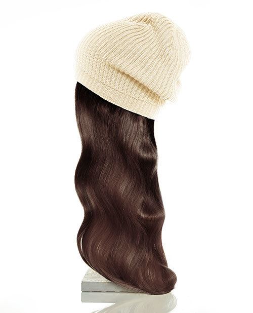 tan hat brown hair
