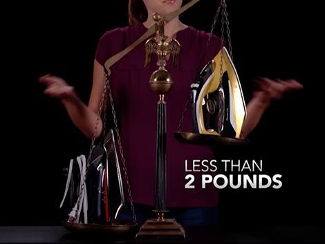 iron weighs less than 2 lbs.