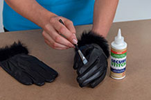applying to gloves