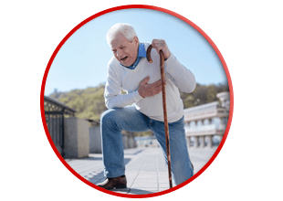 elderly man in medical emergency