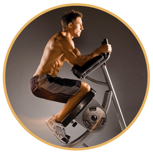 man doing forward lift motion on abcoaster