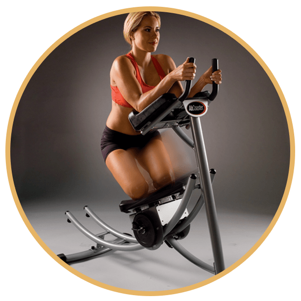 woman doing free style motion on ab coaster