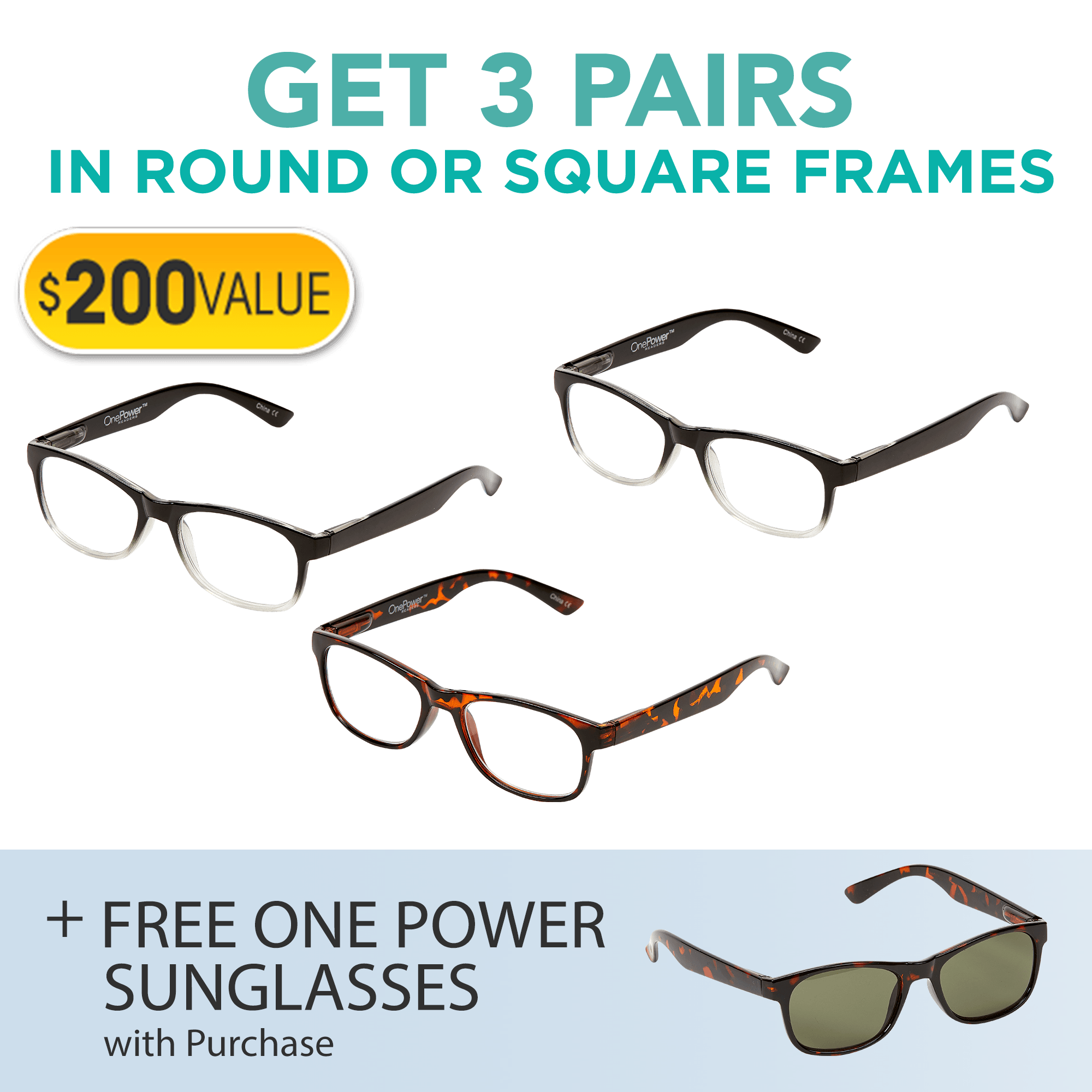 3 glasses offer