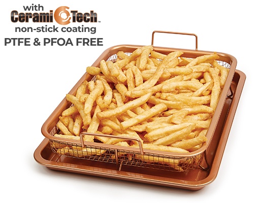 french fries in copper crisper