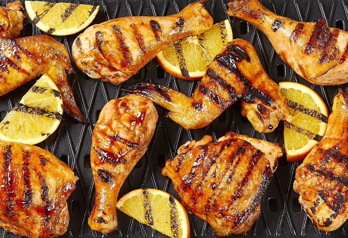 Chicken On Non-Stick Cross Hatch Grill Plate
