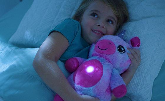 stuffed animal with light in belly